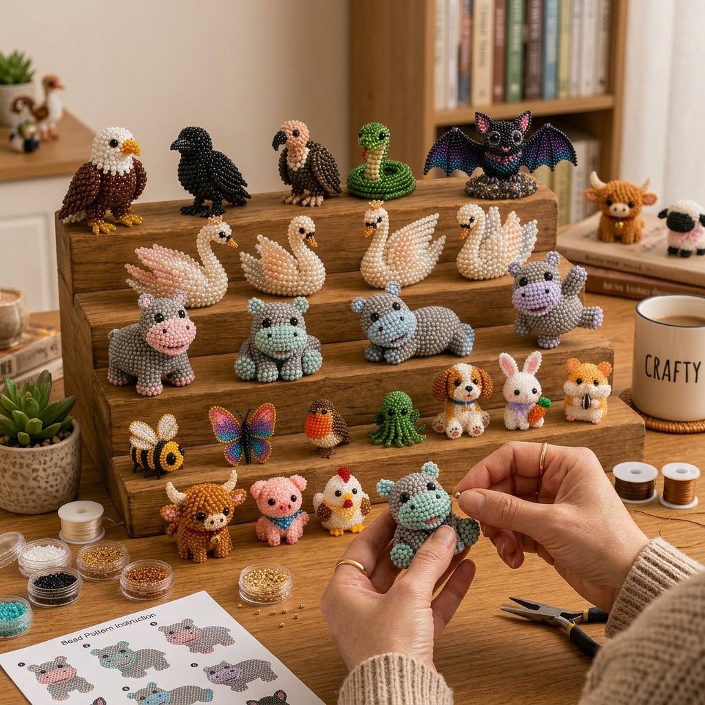 🔥Last Day 49% OFF - 🧵✨Tiny 3D Beaded Animal DIY Kit