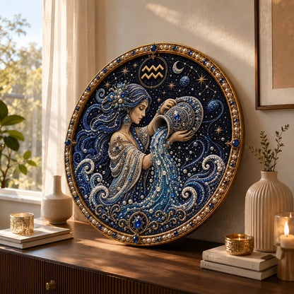 🔥 LAST DAY 49% OFF – ✨ Premium 3D Pearl 12 Zodiac Signs Art Kit | Luxury Flocked Canvas with Scratch-Resistant Non-Fading Pearl Beads DIY Handmade Astrology Decor ♈🌙💎
