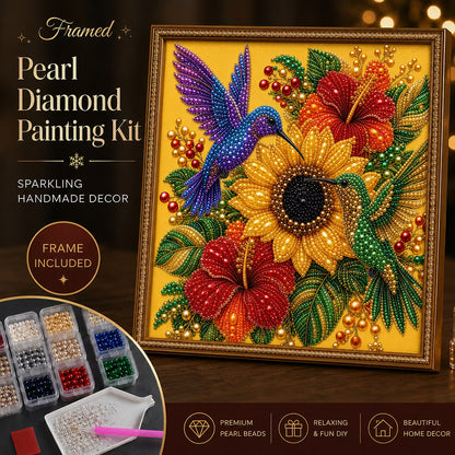 DIY Framed Hummingbird Pearl Art Kit