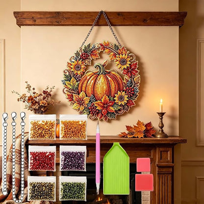 Sparkle & Craft: All-in-One Diamond Art Wreath Kit for Creative Gift-Giving 🖌️✨