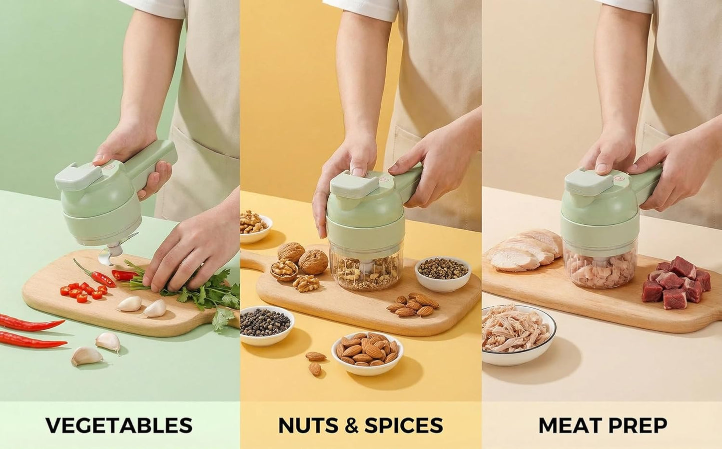 Prep Faster, Cook Smarter: 5-in-1 Handheld Electric Chopper for Garlic, Veggies & More 🥦💎