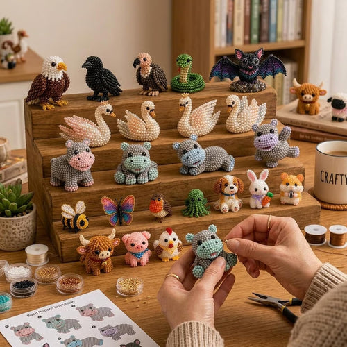 🔥 2026 Mini 3D Beaded Animals DIY Kit - Beginner-Friendly Craft Set