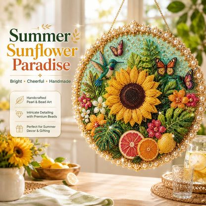 🔥Last Day 49% OFF - 🌸🌻🍂🎄 Four Seasons & Holiday Pearl Art Hanging Wreath Kit ✨