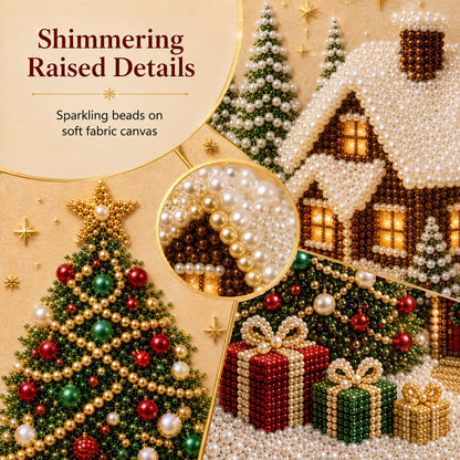 🧘Relaxing & Beginner-Friendly-🎄🎅 Premium 3D Pearl Christmas Wall Art Kit