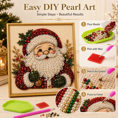 🎄Beginner-Friendly & Calming-💎 DIY Holiday Pearl Painting Kit With Frame