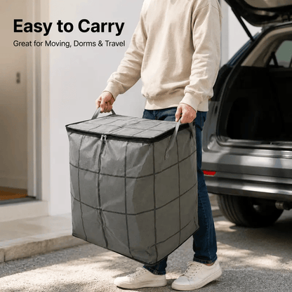 ⚡Hot Sales 49% OFF🔥-Spacious Moving Storage Bin – Zippered Organizer for Quilts, Bedding & Sweaters, Large Capacity Fabric Bag for Closet & Moving Day