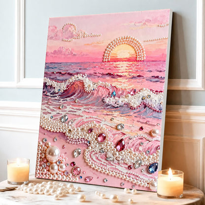 DIY Self-Adhesive Pearl Canvas Art for Elegant Wall Decor