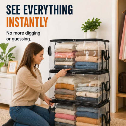 📦Large Heavy-Duty Thick Clear Storage Bag for Clothes, Moving & Storage