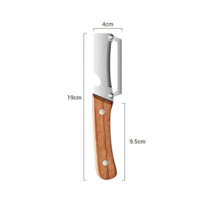 Multi-Functional Vegetable Peeler for Kitchen, Ultra-Sharp Stainless Steel Blade with Wooden Handle and Bottle Opener, For Vegetables or Fruits that Need to Be Peeled