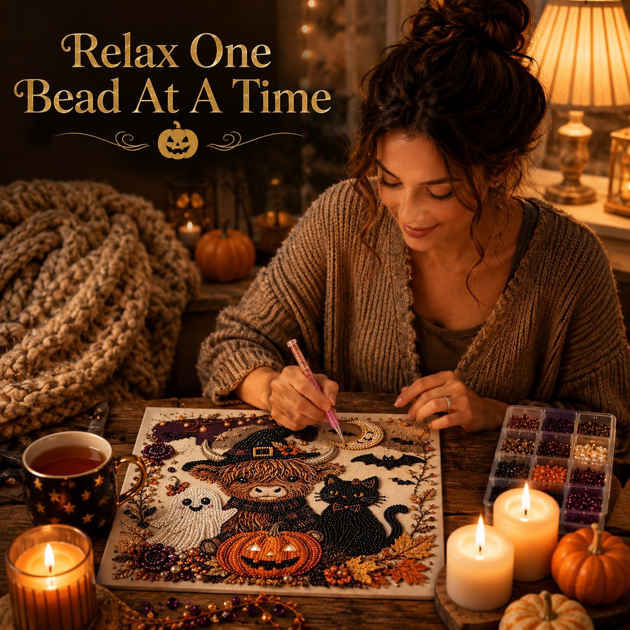 🔥LAST DAY 50% OFF - 🎃Halloween Pearl Diamond Art DIY Kit👻 (No Mess, Beginner)
