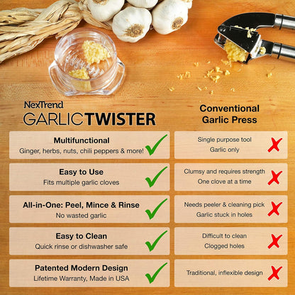 Effortless Prep: Multi-Functional Manual Garlic & Herb Twister Mincer 🧄✨