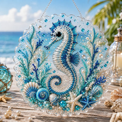 Ocean Pearl Art DIY Hanging Kit 🌊✨ – Calming Beaded Suncatcher Craft for Beach‑Lover Home Décor