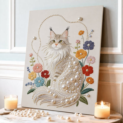 DIY Self-Adhesive Pearl Canvas Art for Elegant Wall Decor