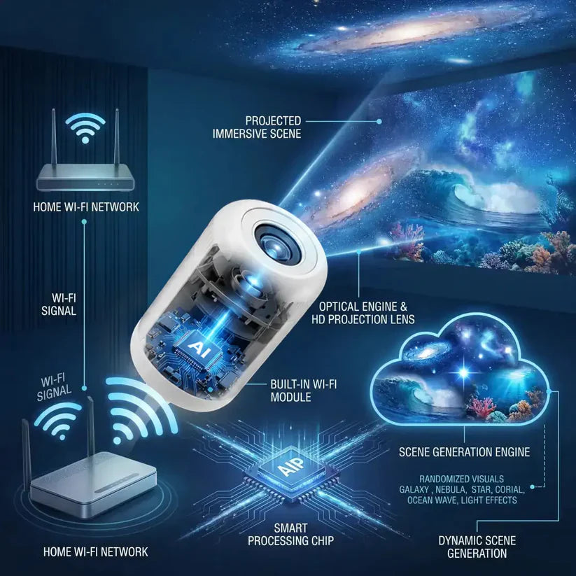 Holographic Night Light Projector