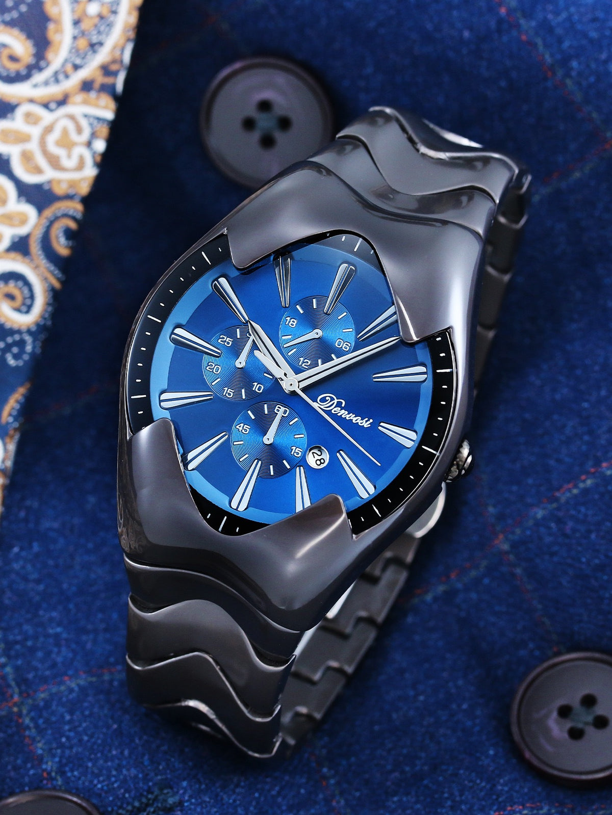 Y2K Wormhole Concept Men's Watch: Avant-garde Quartz Watch with Irregular Dial, Stylish and Unique Men's Clock