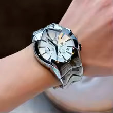 Y2K Wormhole Concept Men's Watch: Avant-garde Quartz Watch with Irregular Dial, Stylish and Unique Men's Clock