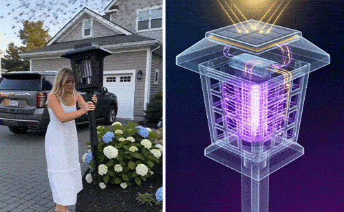 Eco-Friendly - 2-in-1 Flickering Flame - Solar Powered Mosquito Zapper & Garden Stake Light