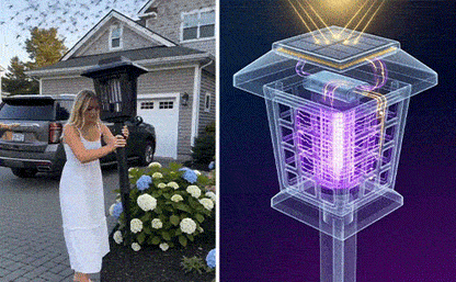 Eco-Friendly - 2-in-1 Flickering Flame - Solar Powered Mosquito Zapper & Garden Stake Light
