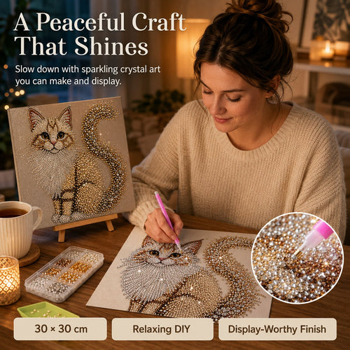 🧘Relaxing & Beginner-Friendly-Sparkling Crystal Diamond Art Kit For DIY Wall Decor