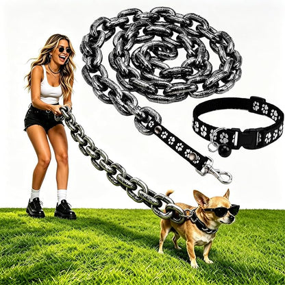 Iron Paw Comedy: The "Heavy" Chain Leash That's Light as a Feather! ⛓️✨