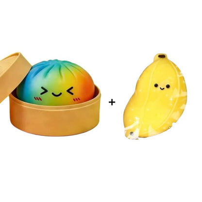 Glitter Dumpling Squishy Steamer Blind Box Surprise Squeeze Fun