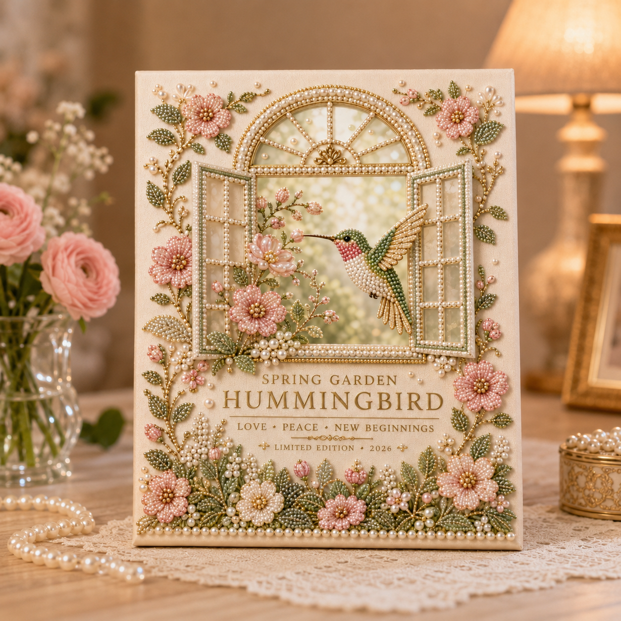 Spring Garden Hummingbird DIY Pearl Painting Kit | 2026 Limited Edition