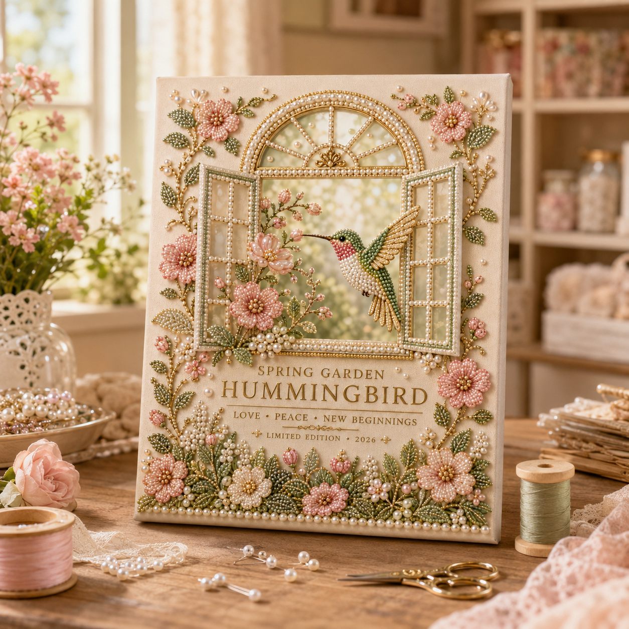 Spring Garden Hummingbird DIY Pearl Painting Kit | 2026 Limited Edition