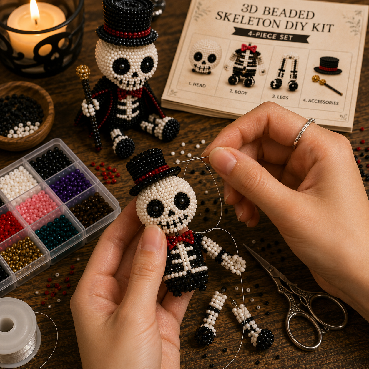 💀 3D Beaded Skeleton DIY Kit