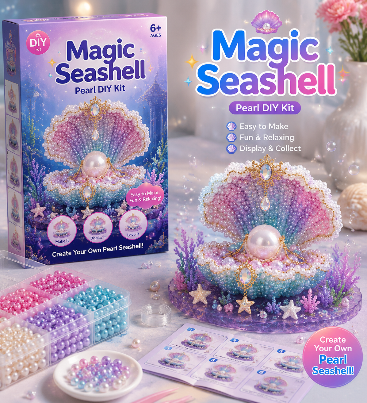 🔥Last Day BUY 3 GET 1 FREE🐚 12 Magical Ocean Friends DIY Kit – Create Your Own Adorable Sea Creatures!