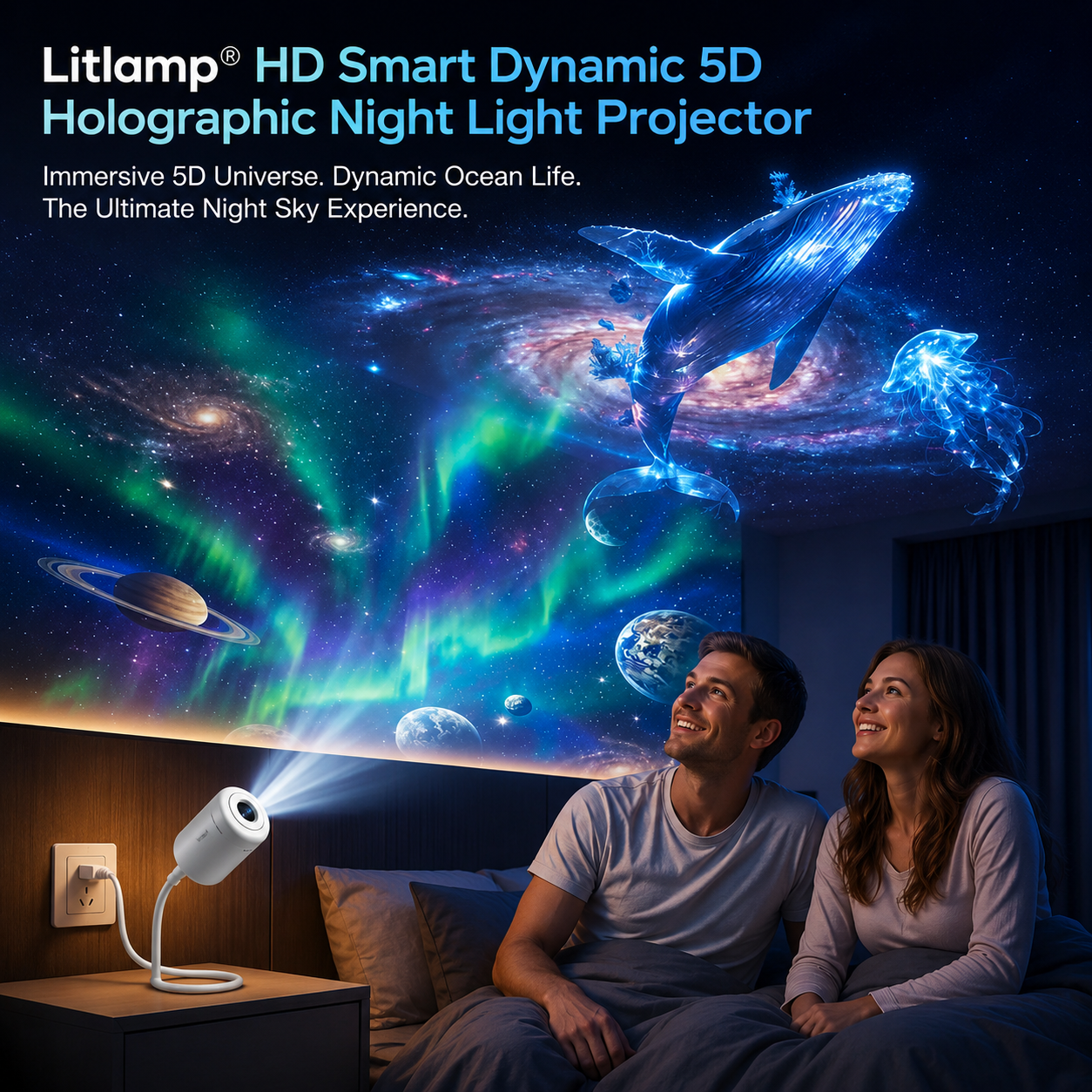 Holographic Night Light Projector