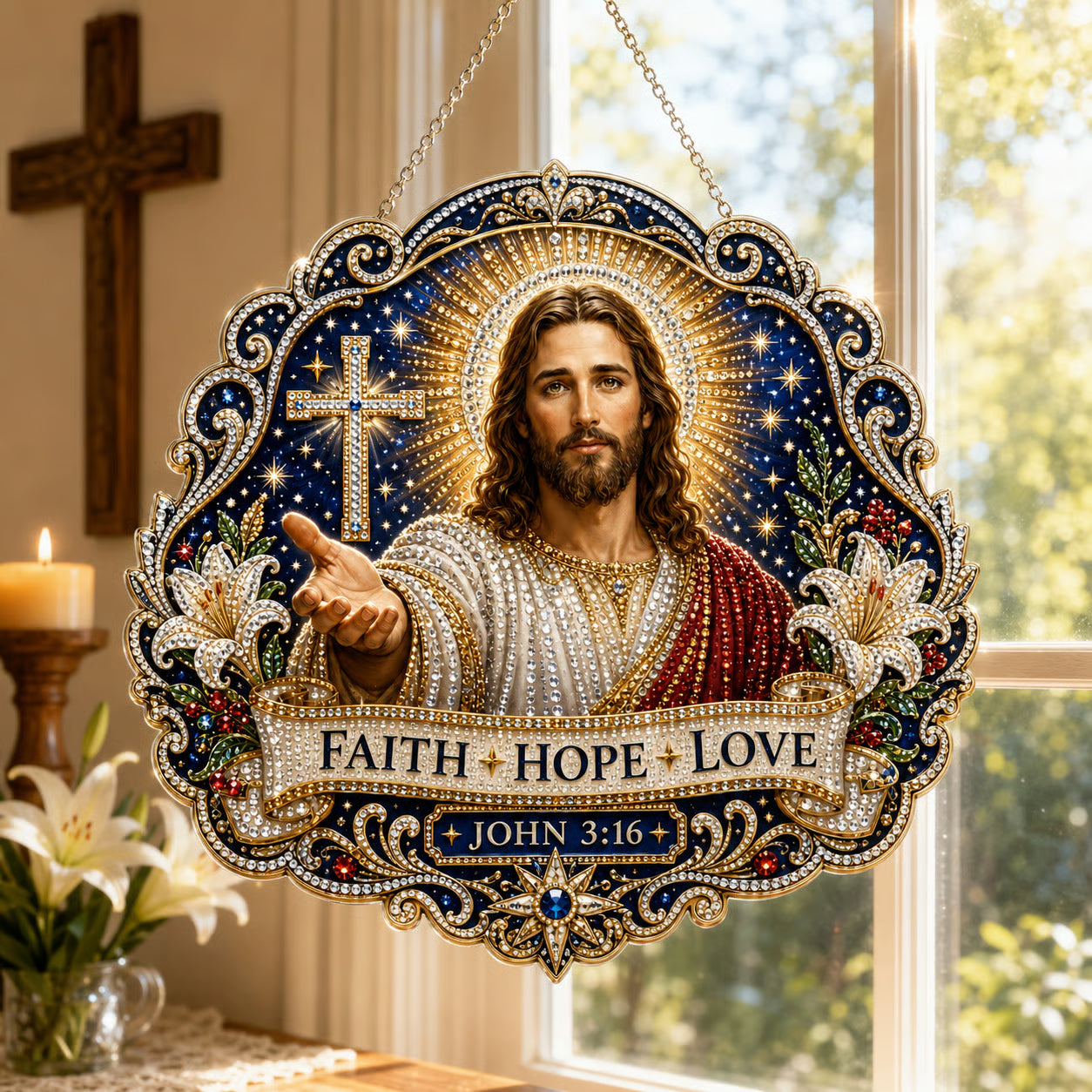 🙏✝️Christian Diamond Art Hanging Ornament Kit