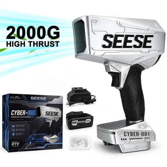 SEESE Cordless Turbo Blower – 2000G High-Power Electric Leaf Blower with Brushless Motor, Super Jet Air Duster for Garden, Car Wash Drying & Outdoor Cleaning