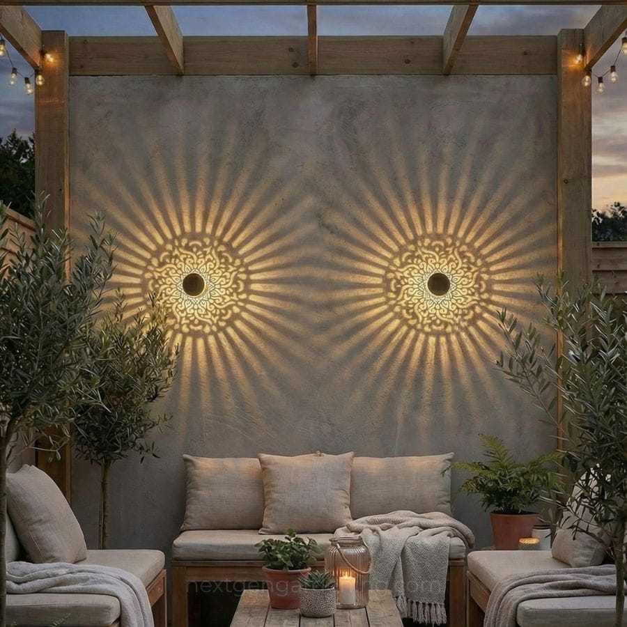 🔥Decorative Solar Mandala Garden Lights🔥 - Waterproof Metal Hollow Lantern for Patio & Yard Art