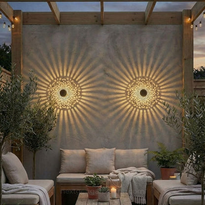 🔥Decorative Solar Mandala Garden Lights🔥 - Waterproof Metal Hollow Lantern for Patio & Yard Art
