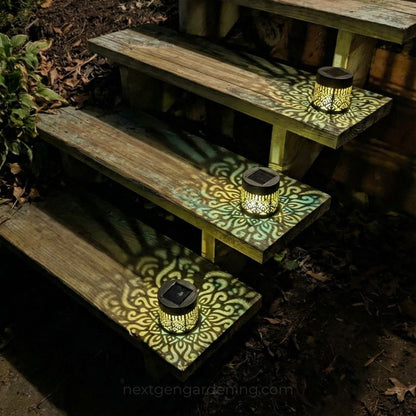 🔥Decorative Solar Mandala Garden Lights🔥 - Waterproof Metal Hollow Lantern for Patio & Yard Art
