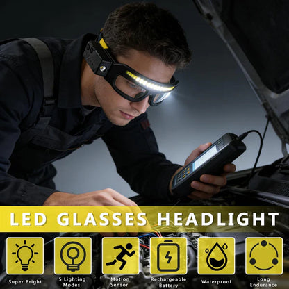 📢📢50   % OFF !!✨Rechargeable LED Glasses Headlamp