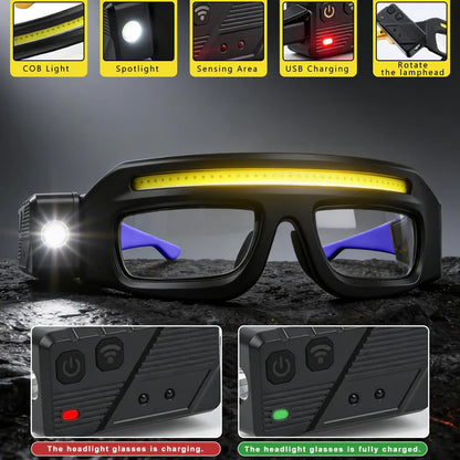 📢📢50   % OFF !!✨Rechargeable LED Glasses Headlamp