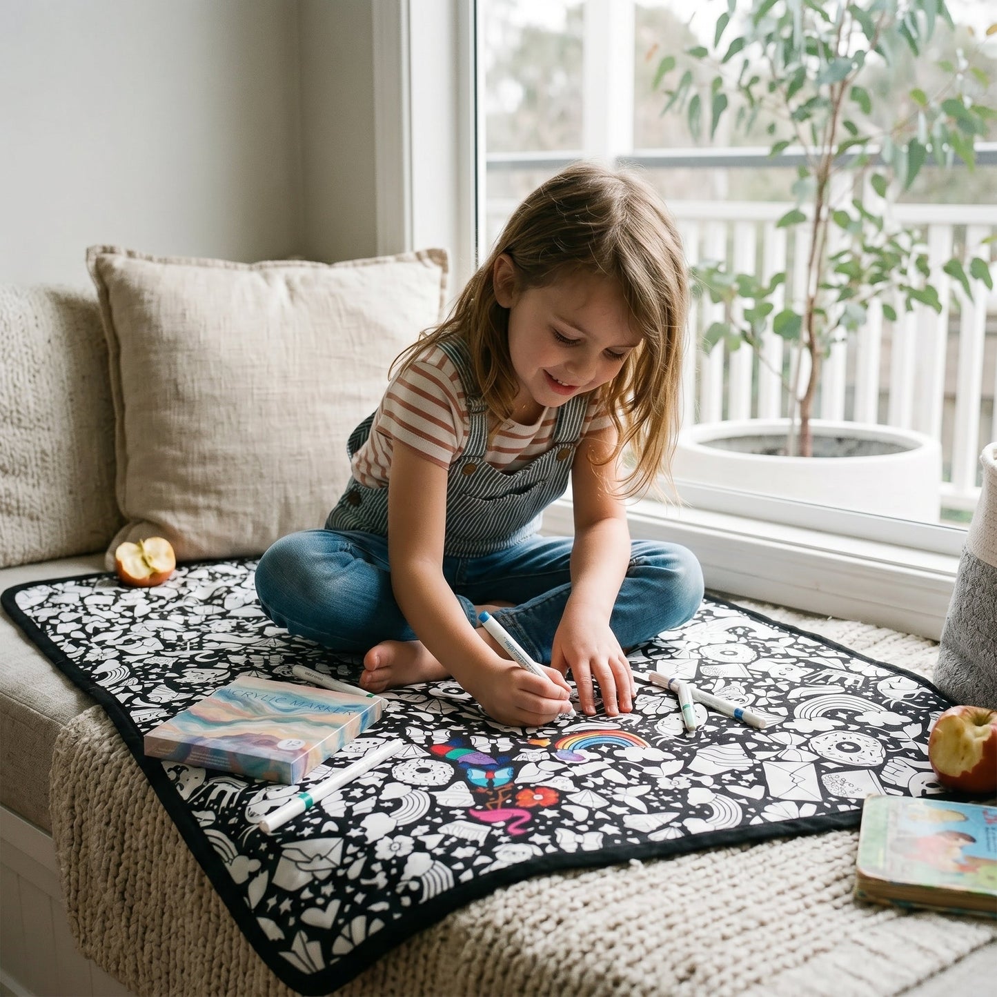 DIY Colouring Blanket with Fabric Markers