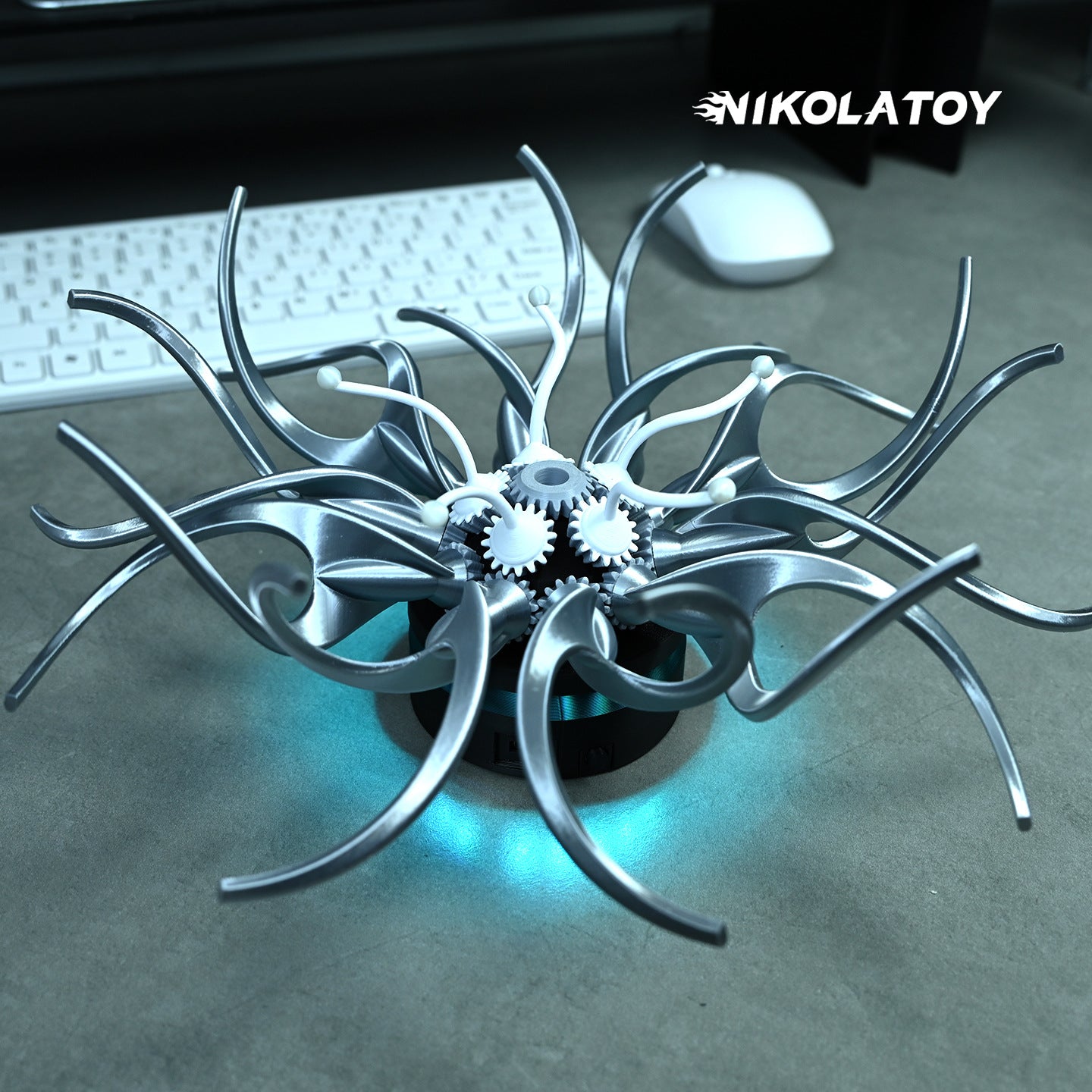 Gear & Petals: The Ultimate Kinetic Desk Sculpture & Ambient Decor 💡⚙️