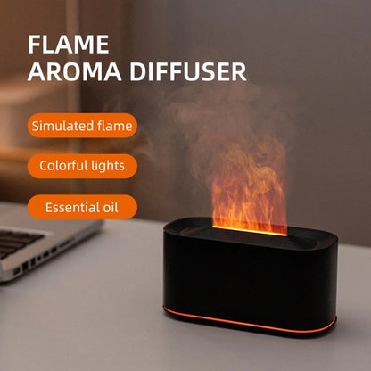 Aromatherapy Diffuser with Flame Effect, Essential Oil Diffuser and Cool Mist Humidifier, Silent Humidifier for Home and Bedroom