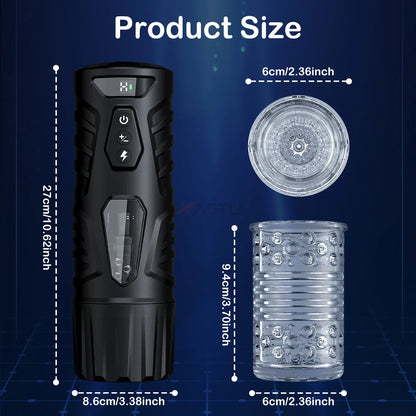 Automatic Male Masturbator 7 Thrusting Rotating Modes Mastubator Cup Electric Telescopic Sex Toy Pocket Pussy For Men Adult Toys