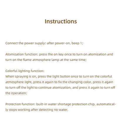 Aromatherapy Diffuser with Flame Effect, Essential Oil Diffuser and Cool Mist Humidifier, Silent Humidifier for Home and Bedroom