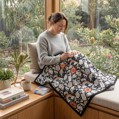 DIY Colouring Blanket with Fabric Markers