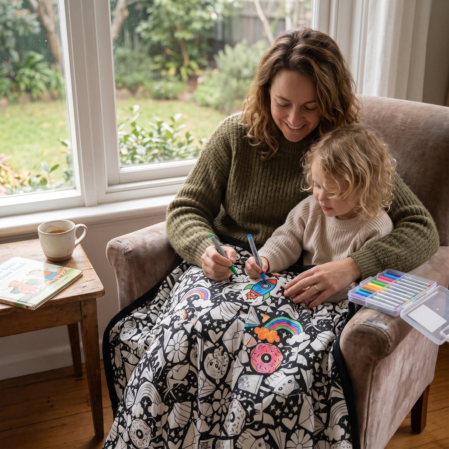 DIY Colouring Blanket with Fabric Markers