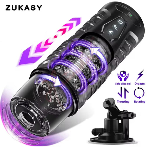 Automatic Male Masturbator 7 Thrusting Rotating Modes Mastubator Cup Electric Telescopic Sex Toy Pocket Pussy For Men Adult Toys