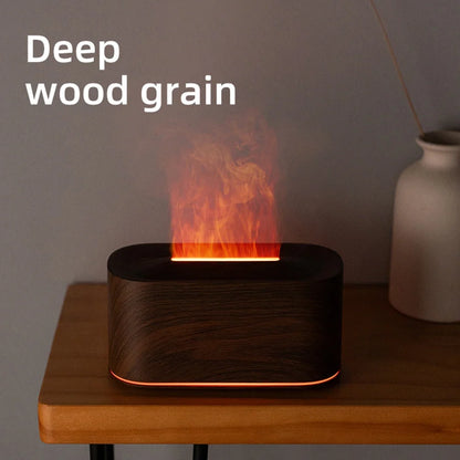 Aromatherapy Diffuser with Flame Effect, Essential Oil Diffuser and Cool Mist Humidifier, Silent Humidifier for Home and Bedroom