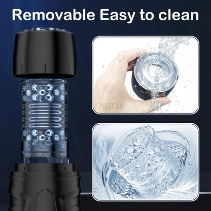 Automatic Male Masturbator 7 Thrusting Rotating Modes Mastubator Cup Electric Telescopic Sex Toy Pocket Pussy For Men Adult Toys