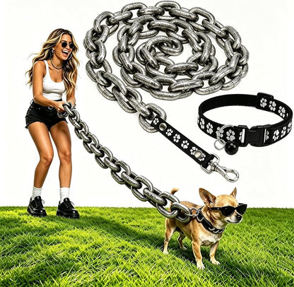 Iron Paw Comedy: The "Heavy" Chain Leash That's Light as a Feather! ⛓️✨