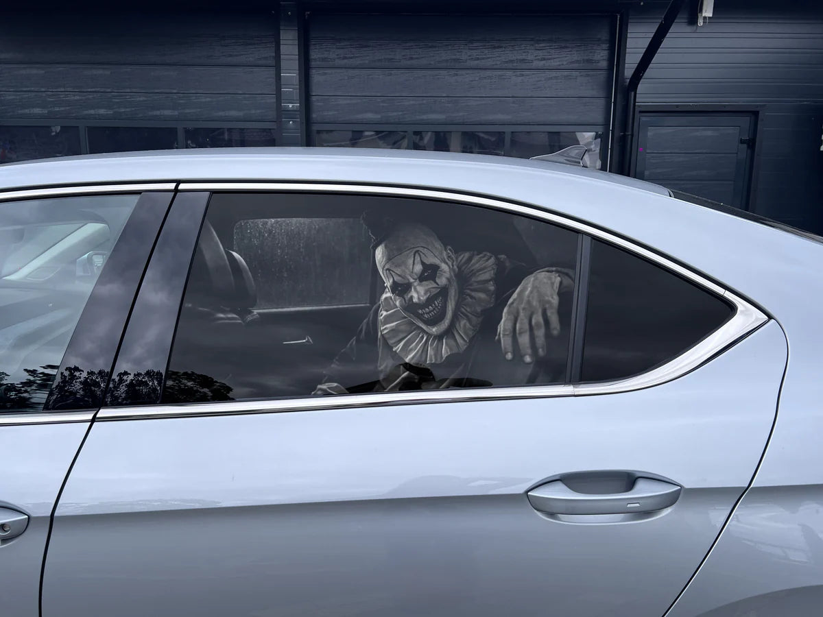 Artistic car window decal, one-way vision, universal size.