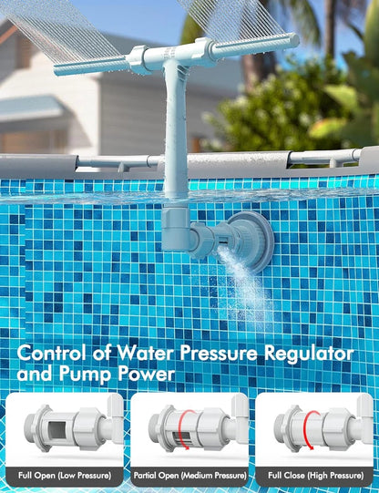 🌟 New Series — Pool Fountain for Above-ground Pool & Inground Pool Outdoor Waterfall Spray Installation✨ | 🚚BUY 2 FREE SHIPPING!!!